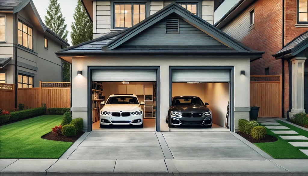 how wide is a double garage door