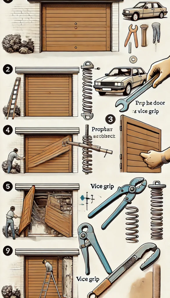 how to open garage door with broken spring
